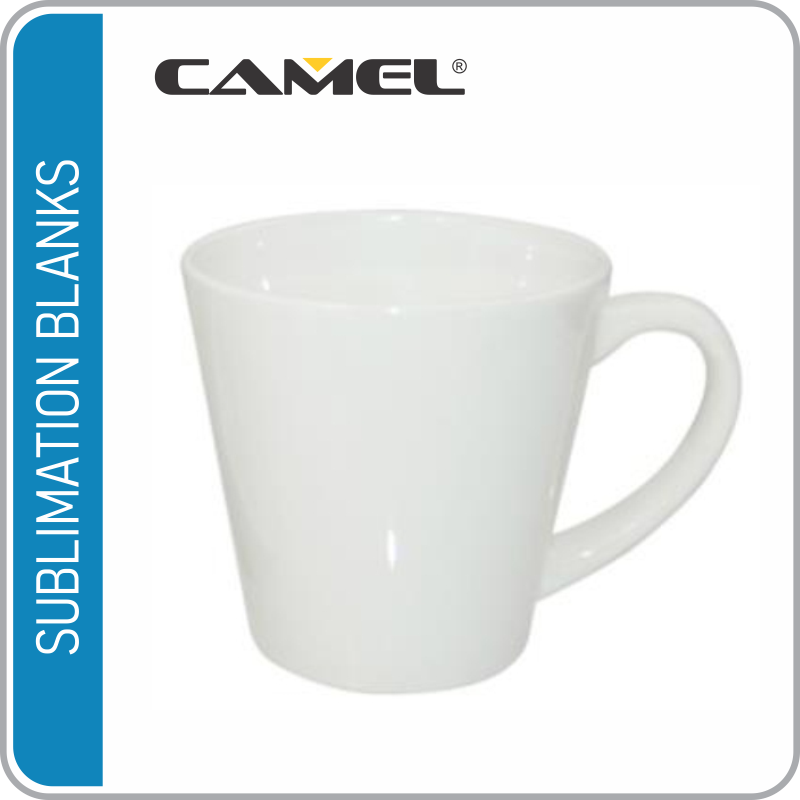 Camel 12oz White Sublimation Latte Mugs